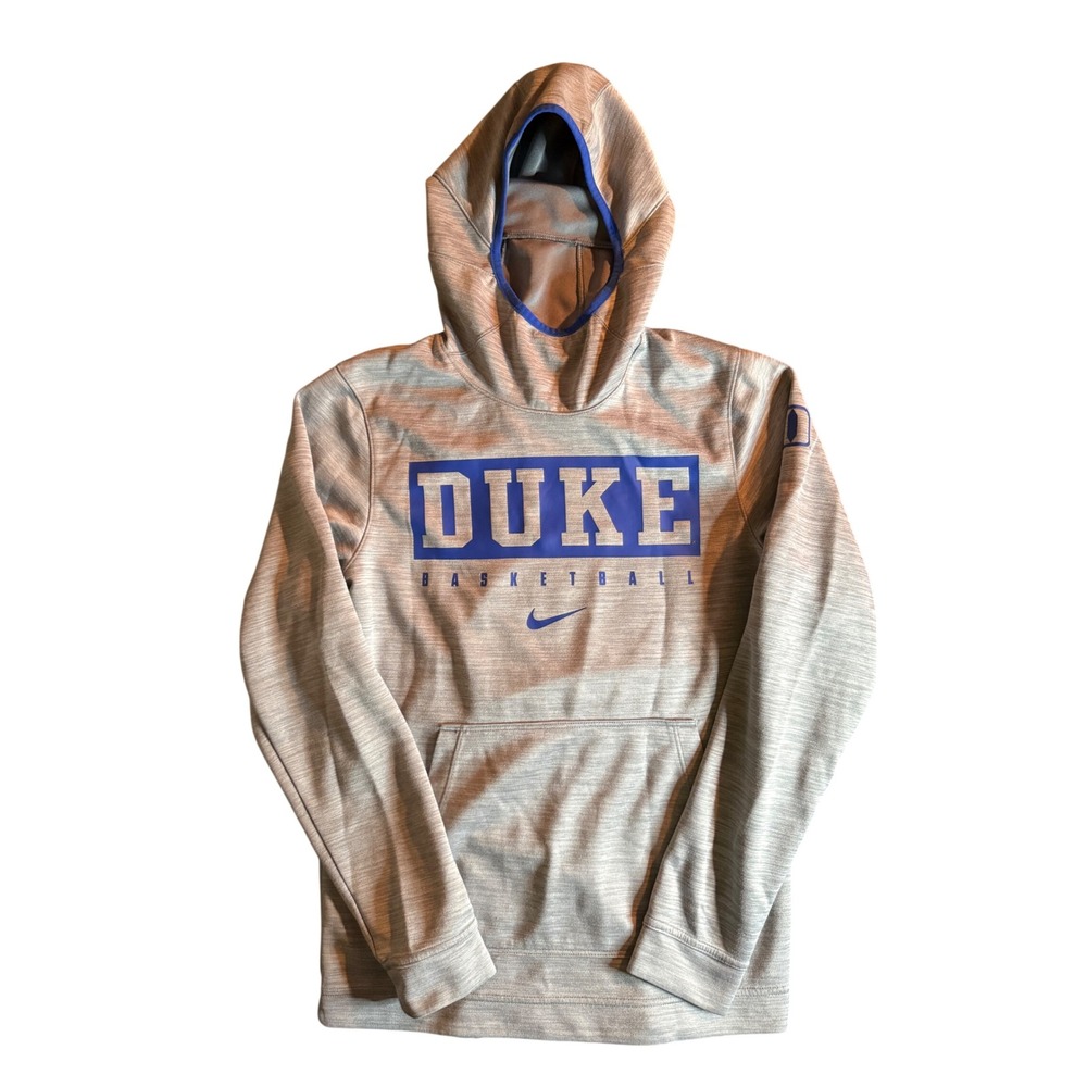 Nike Duke Basketball Hoodie Mens Small Gray Dri-FIT Pullover Performance